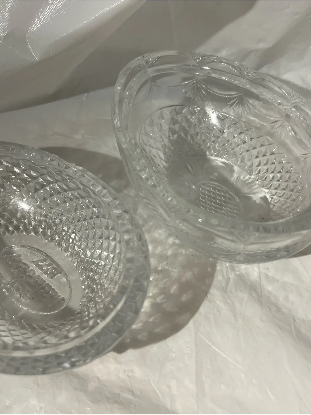 Avon 1977 Mothers Day Fostoria Lead Crystal Egg Shaped Trinket Dish